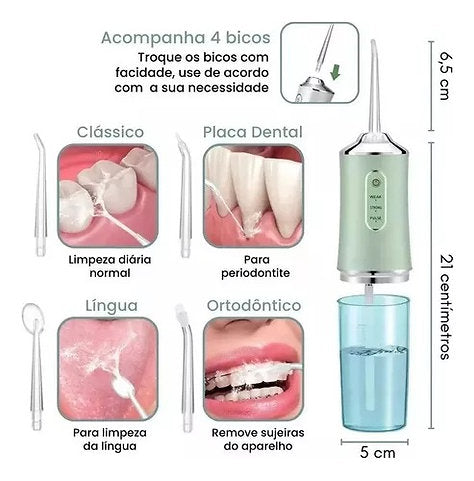 Irrigador Oral Elétrico Jato D Água Limpador Dental Bucal! Transforme seu sorriso e sua saúde bucal!