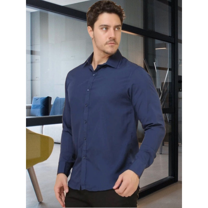 Camisa Social Masculina Manga Comprida Escritório casual Slim!