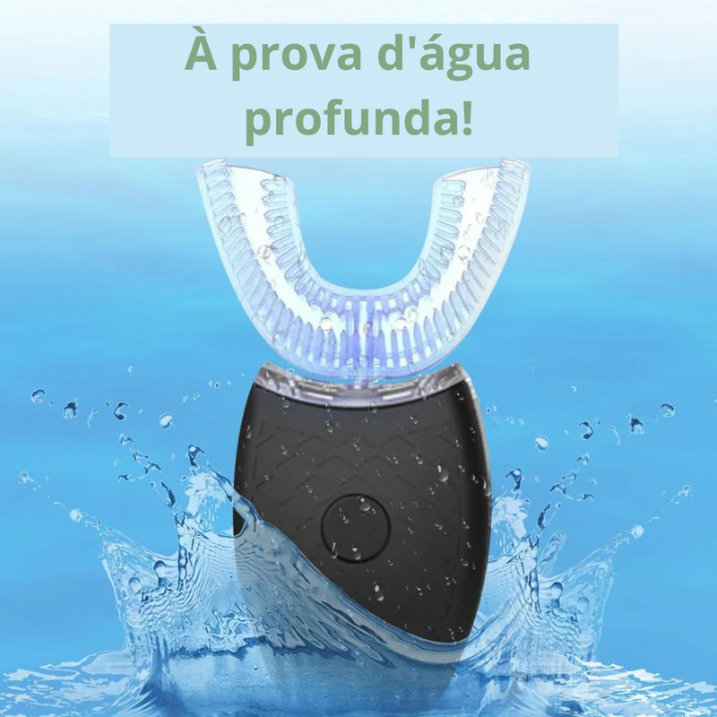 Escova de dentes elétrica em forma de U 360 graus automática ultrassônica. Com clareamento dos dentes!