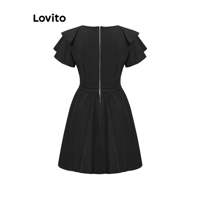 Lovito Vestido Elegante com Babados