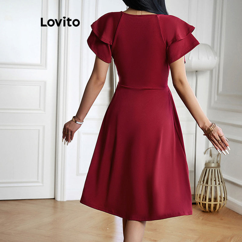 Lovito Vestido Elegante com Babados