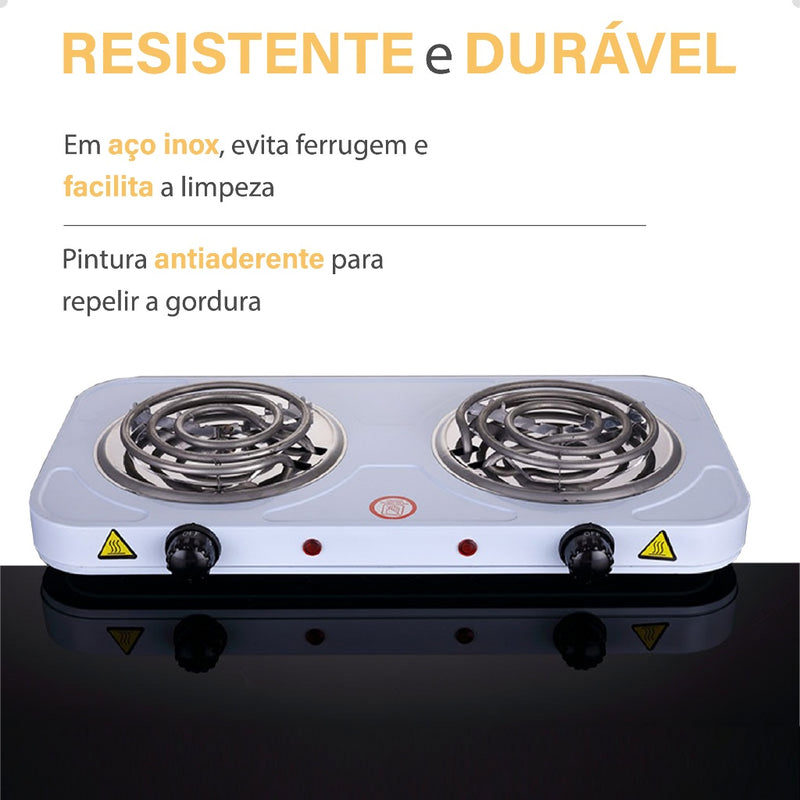 Mini Fogão Elétrico Portátil 2000w Fogareiro  2 Bocas Linha Premium. Praticidade para seu dia dia!