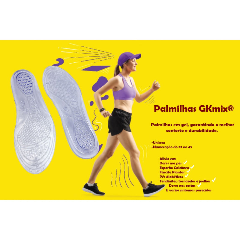 Kit Palmilha Gel Silicone + Calcanheira Gel Anti Impacto Esporão Cancaneo Fascite Plantar Contra Dor!