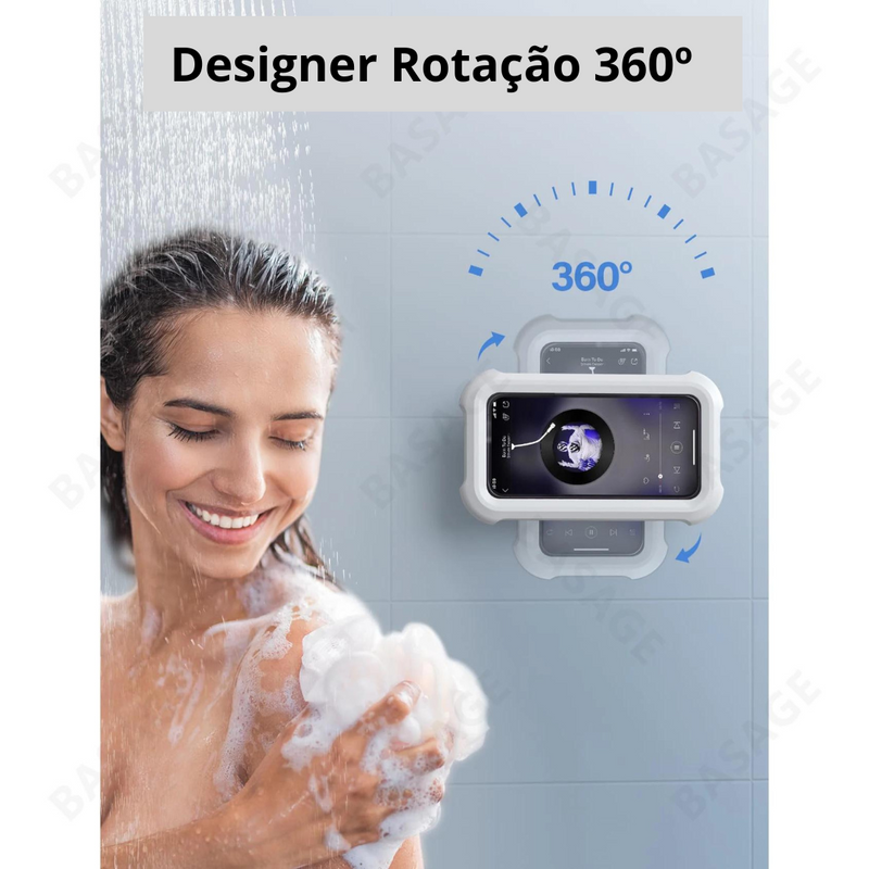 Suporte capa telefone para banheiro a prova d"agua  com rotação de 360 graus