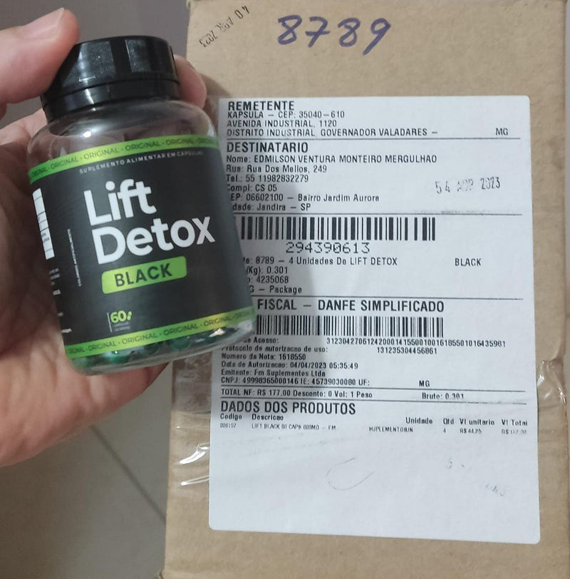 Poderosa Cápsula de Emagrecimento LIFT DETOX BLACK Compre 3 leve 5