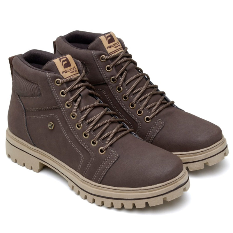 Bota Coturno Masculino Ferraroni Vegano Couro Eco Solado de Borracha Costurado. Estilo e Conforto para você!