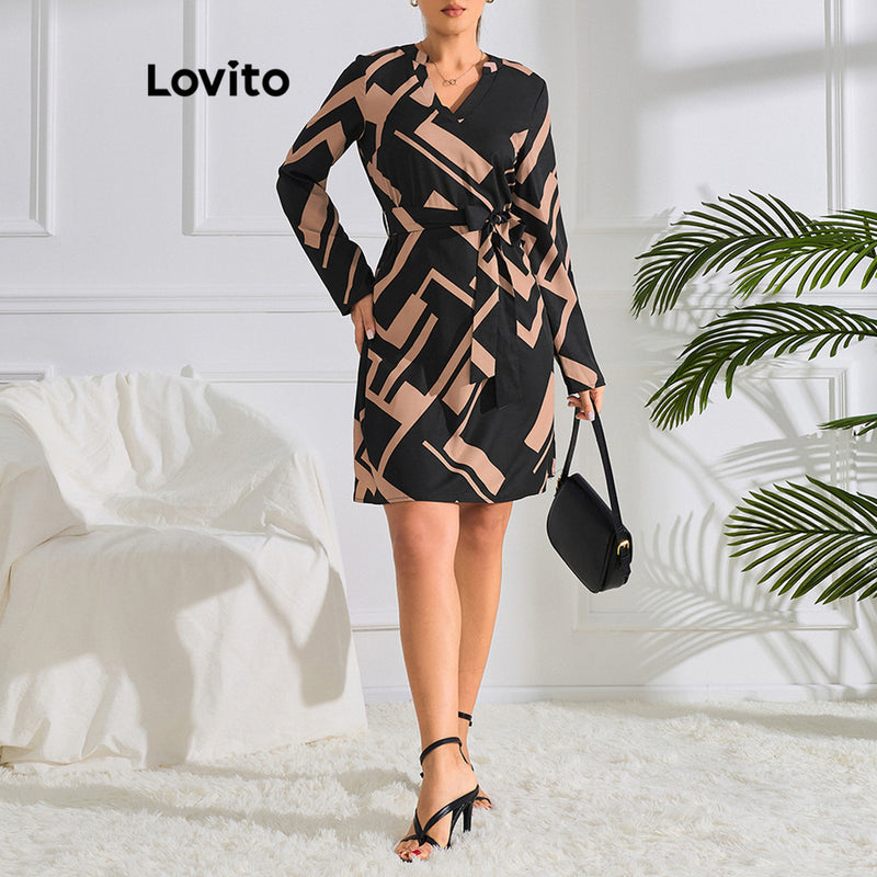 Lovito Vestido casual geométrico Estilo e conforto para você!