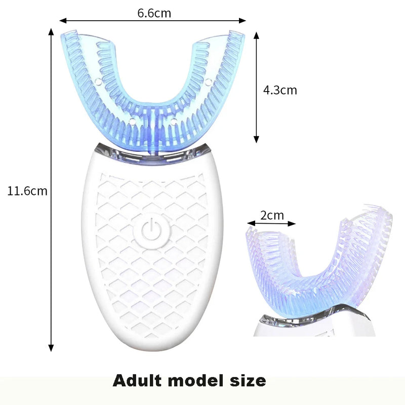 Escova de dentes elétrica em forma de U 360 graus automática ultrassônica. Com clareamento dos dentes!