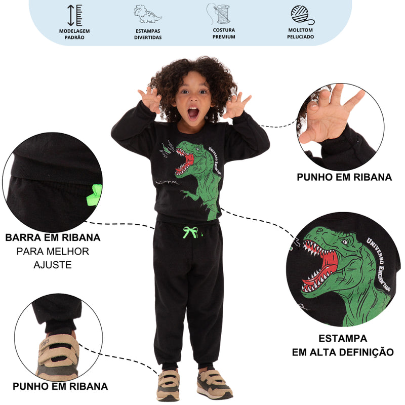 Kit Sortido 4 Peças de Roupas Masculino Infantil Inverno. Conforto para seu filho na hora do sono!