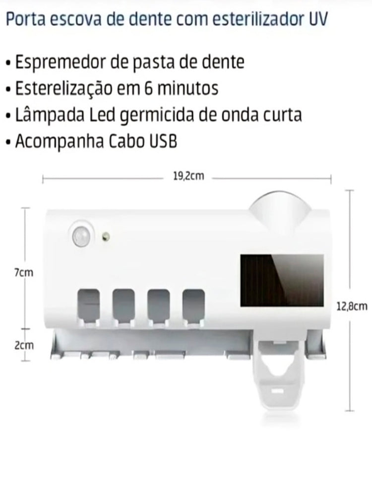 Suporte Inteligente Escova de Dentes Esterilizador Com Luz UV