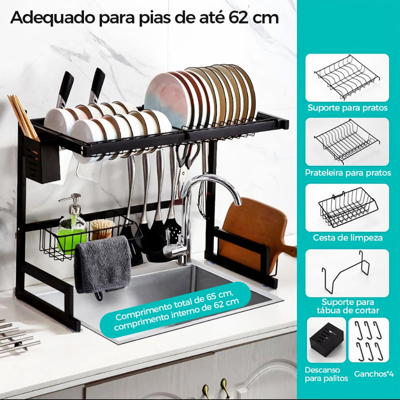 Escorredor Cozinha Pia Rack Aço Inoxidável Organizador Louça. Praticidade para seu dia dia!