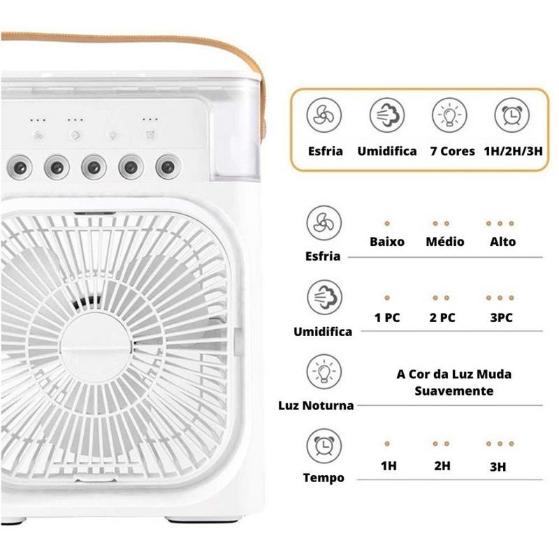 Mini Air Condicionado Portátil Ventilador Umidificador Climatizador de Ambientes!