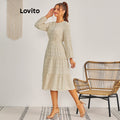 Lovito Vestido casual jacquard liso