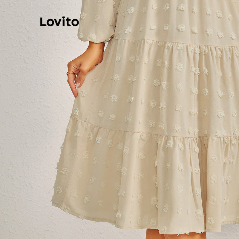 Lovito Vestido casual jacquard liso