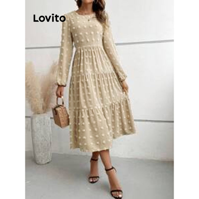 Lovito Vestido casual jacquard liso