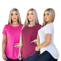 Kit 3 Blusa Camiseta Feminina Longa Academia Basica Lisa Longline!