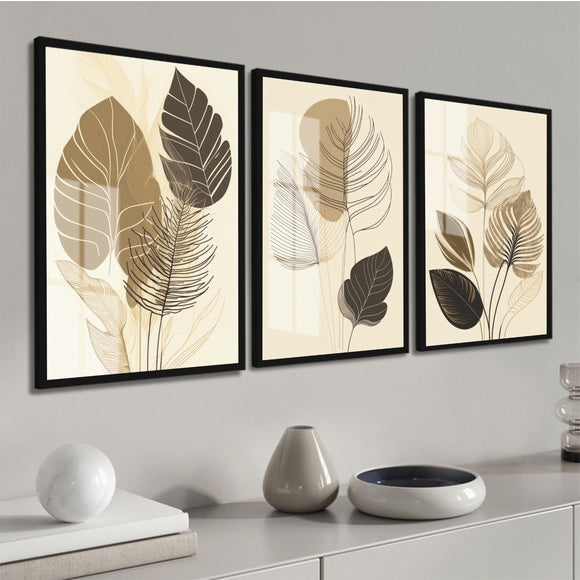 Quadros Decorativos 3 peças 60x40 Mosaico Mdf Alta Resolução Full HD. Estilo e Sofisticação para sua casa!