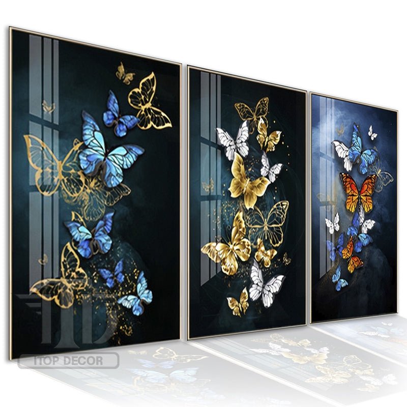 Quadros Decorativos 3 peças 60x40 Mosaico Mdf Alta Resolução Full HD. Estilo e Sofisticação para sua casa!