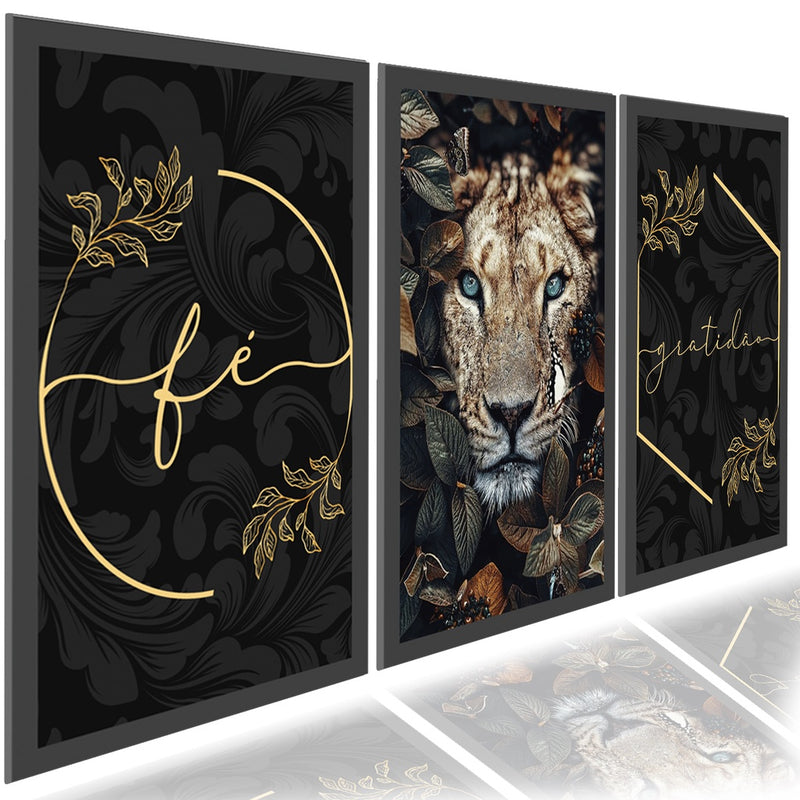 Quadros Decorativos 3 peças 60x40 Mosaico Mdf Alta Resolução Full HD. Estilo e Sofisticação para sua casa!