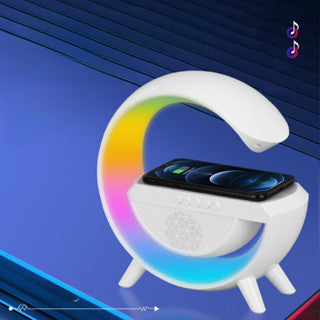 Caixinha De Som G-speaker smart station Carregador Indução Sem Fio Multifunçao Altofalante Bluetooth pra iphone e android iluminaria!