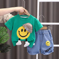 conjunto short e camiseta Verão Para Bebês Meninos Desenho Animado!