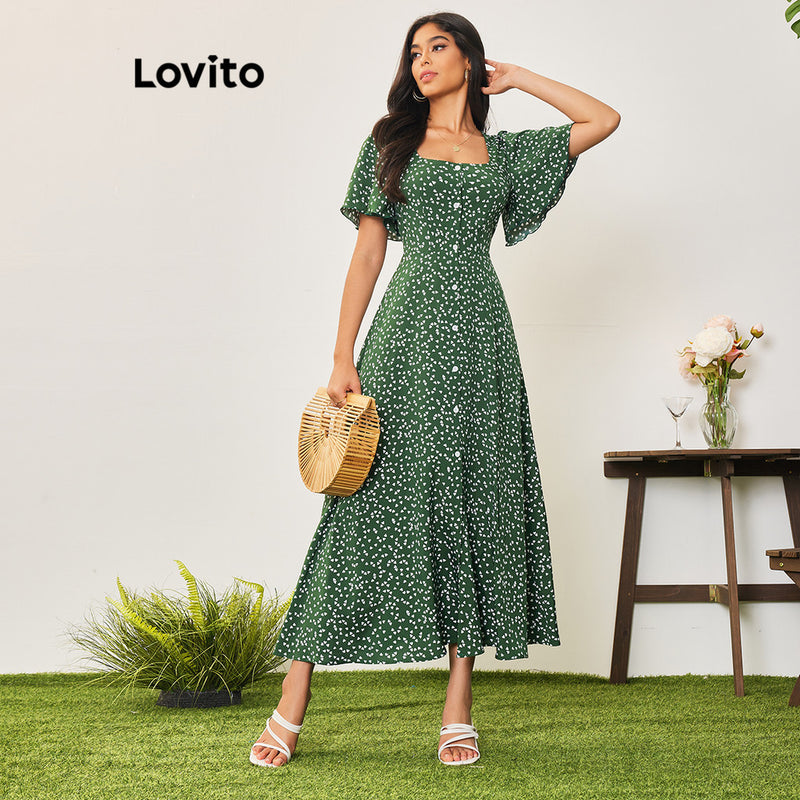 Lovito Casual Vestido Feminino Floral com Zíper