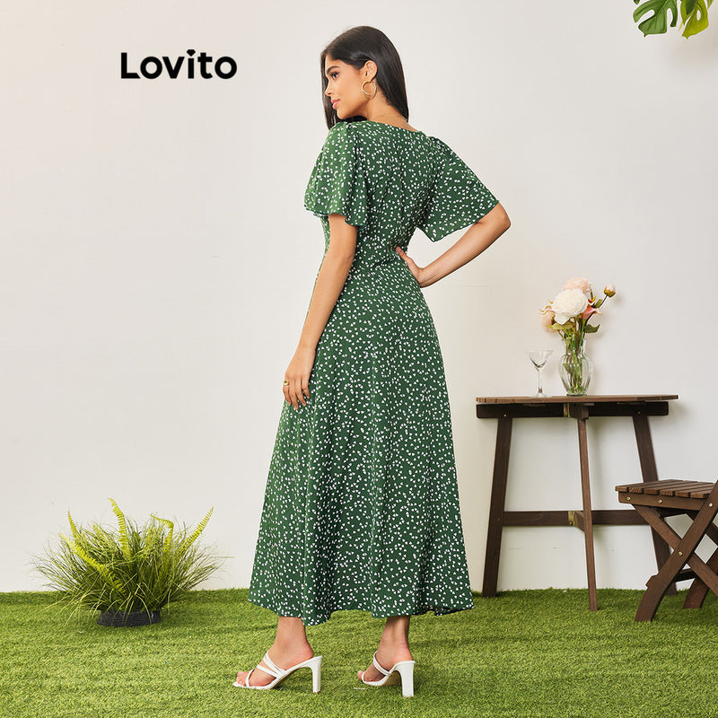 Lovito Casual Vestido Feminino Floral com Zíper