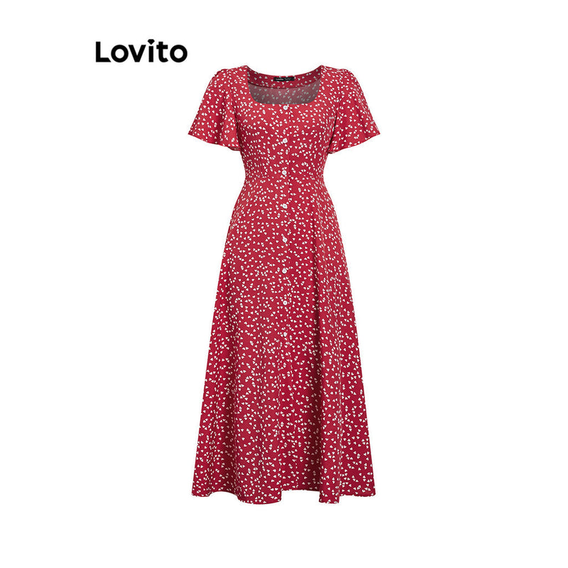 Lovito Casual Vestido Feminino Floral com Zíper