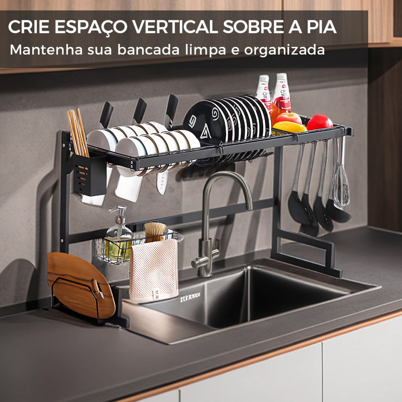 Escorredor Cozinha Pia Rack Aço Inoxidável Organizador Louça. Praticidade para seu dia dia!